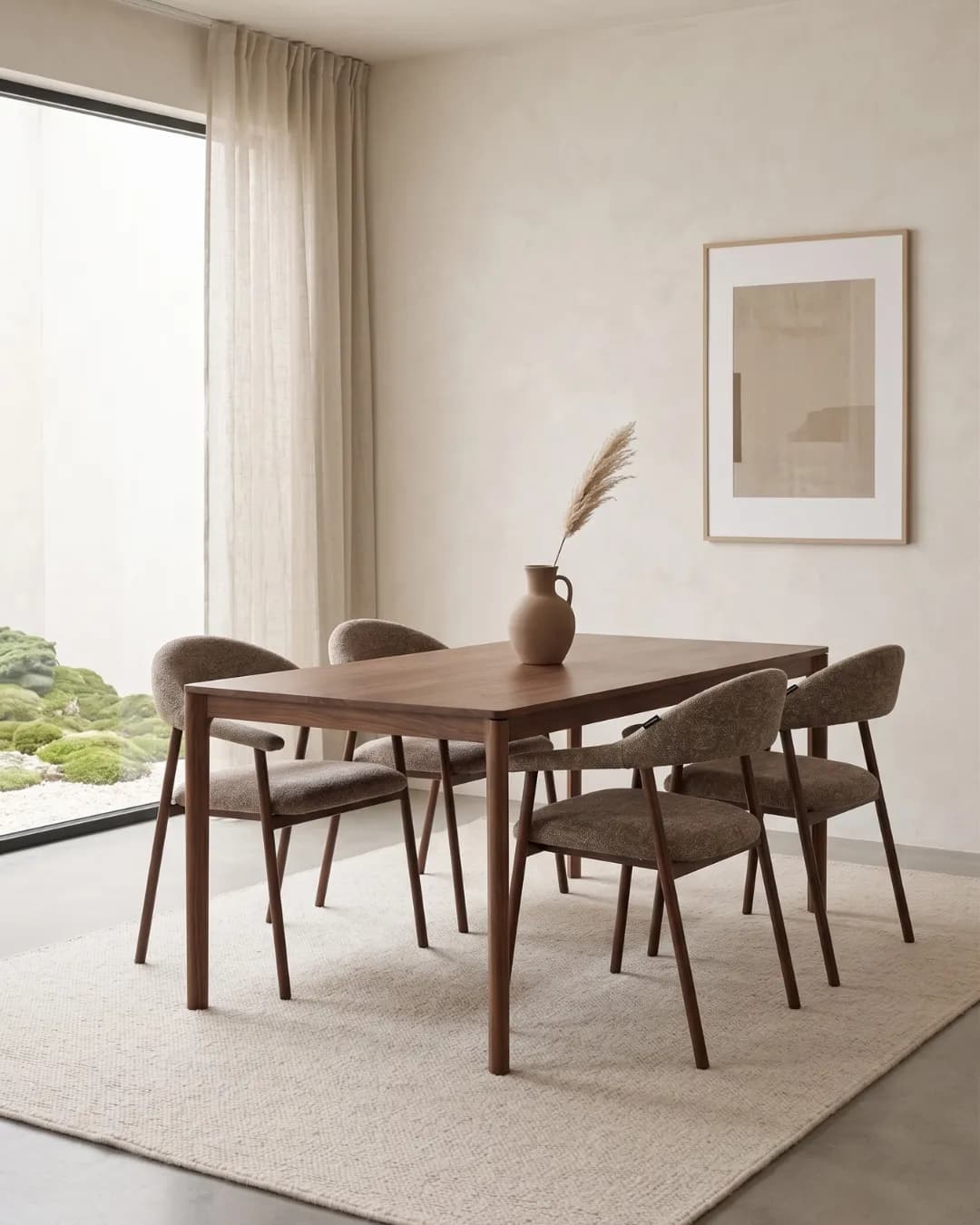Design Eetkamerstoel Astrid | Taupe | Walnoot sfeer