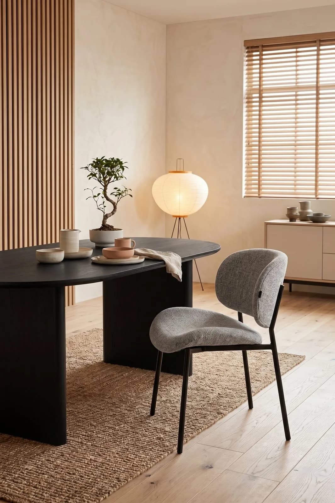 Design Eetkamerstoel Celine | Lichtgrijs | Black sfeer