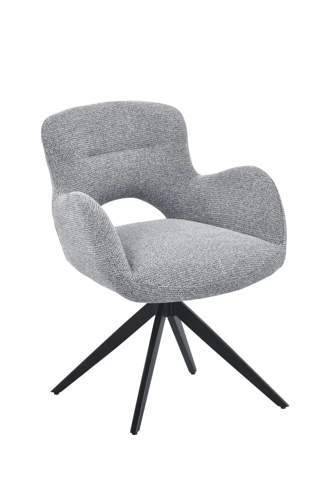 Design Eetkamerstoel Helene | Lichtantraciet | Zwart Hoekig Afgelijnd