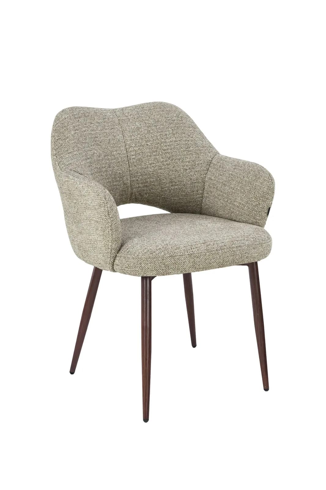 Design Eetkamerstoel Mori | Lichtbeige | Walnoot